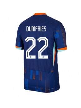 Niederlande Denzel Dumfries #22 Auswärtstrikot EM 2024 Kurzarm